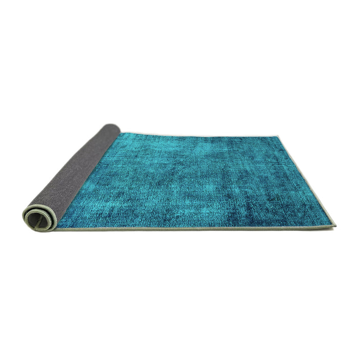 Sideview of Oriental Turquoise Industrial Rug, urb2445turq