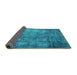 Sideview of Oriental Turquoise Industrial Rug, urb2445turq