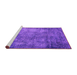 Sideview of Machine Washable Oriental Purple Industrial Area Rugs, wshurb2445pur