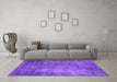 Machine Washable Oriental Purple Industrial Area Rugs in a Living Room, wshurb2445pur