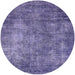 Round Mid-Century Modern Purple Oriental Rug, urb2445