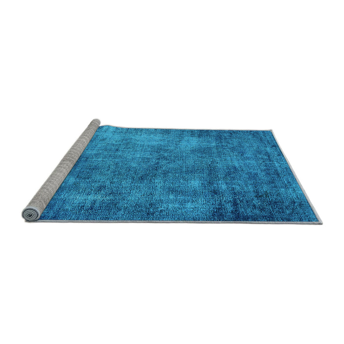 Sideview of Machine Washable Oriental Light Blue Industrial Rug, wshurb2445lblu