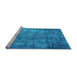 Sideview of Machine Washable Oriental Light Blue Industrial Rug, wshurb2445lblu