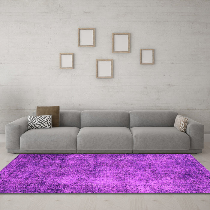 Machine Washable Oriental Pink Industrial Rug in a Living Room, wshurb2445pnk