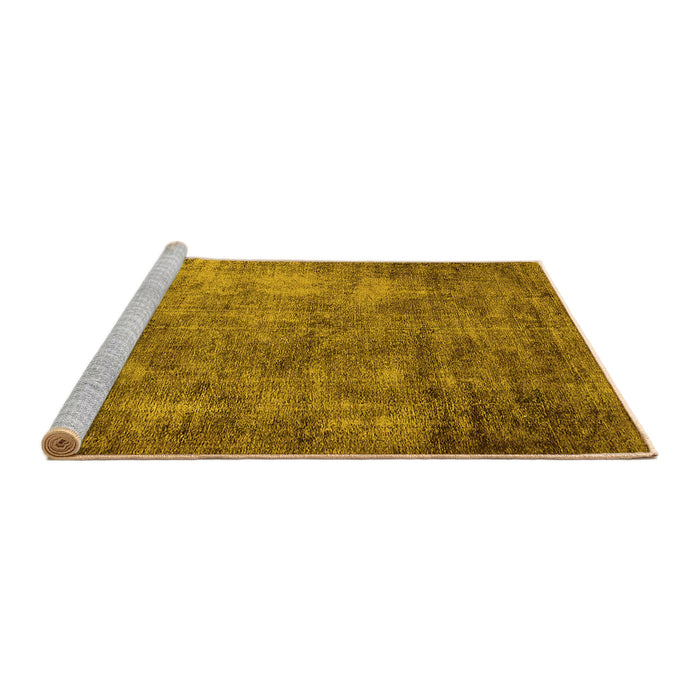 Sideview of Machine Washable Oriental Yellow Industrial Rug, wshurb2445yw