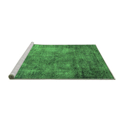 Sideview of Machine Washable Oriental Green Industrial Area Rugs, wshurb2445grn