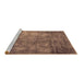 Sideview of Machine Washable Oriental Brown Industrial Rug, wshurb2445brn