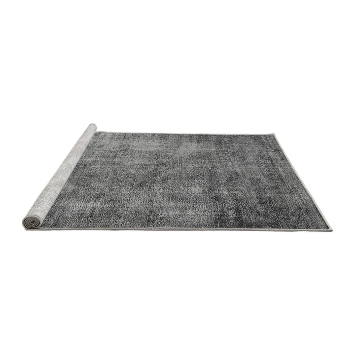 Sideview of Machine Washable Oriental Gray Industrial Rug, wshurb2445gry