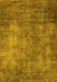 Machine Washable Oriental Yellow Industrial Rug, wshurb2445yw