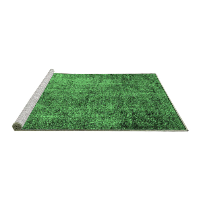 Sideview of Machine Washable Oriental Emerald Green Industrial Area Rugs, wshurb2445emgrn