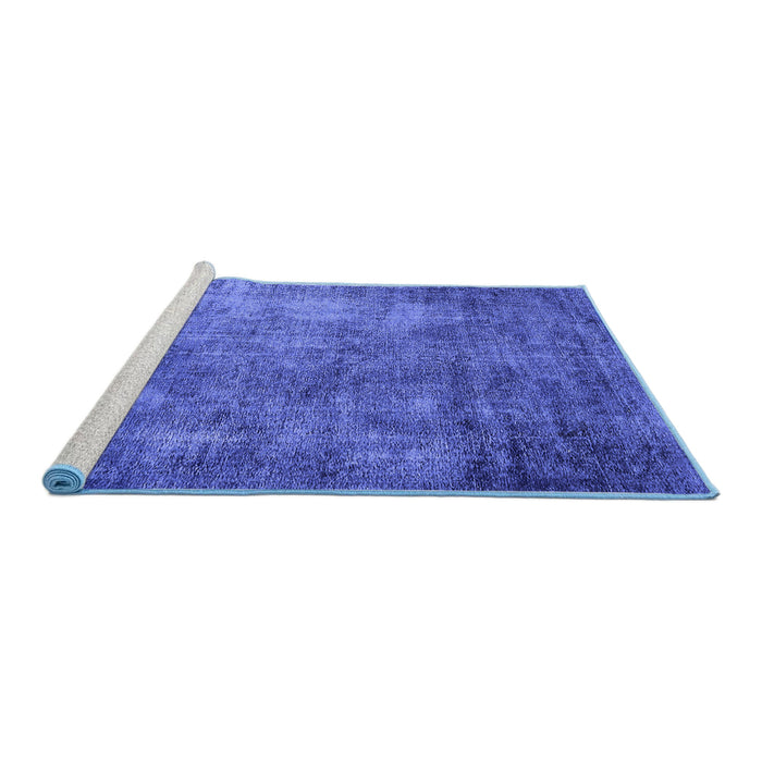 Sideview of Machine Washable Oriental Blue Industrial Rug, wshurb2445blu