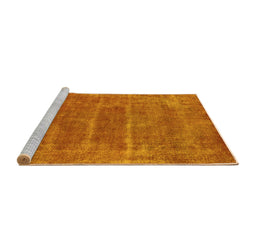 Sideview of Machine Washable Oriental Yellow Industrial Rug, wshurb2446yw