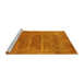 Sideview of Machine Washable Oriental Yellow Industrial Rug, wshurb2446yw