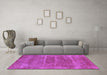 Machine Washable Oriental Purple Industrial Area Rugs in a Living Room, wshurb2446pur