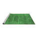 Sideview of Machine Washable Oriental Emerald Green Industrial Area Rugs, wshurb2446emgrn