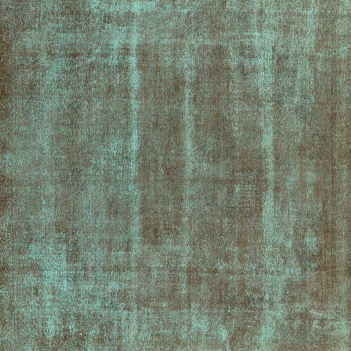 Square Machine Washable Oriental Turquoise Industrial Area Rugs, wshurb2446turq