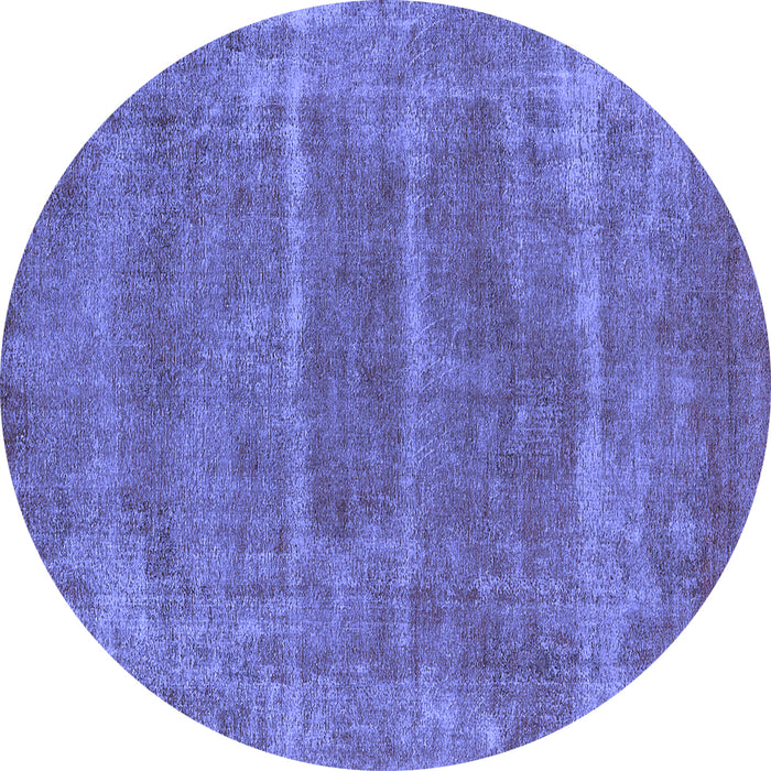 Round Oriental Blue Industrial Rug, urb2446blu