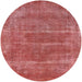 Round Mid-Century Modern Red Oriental Rug, urb2446