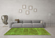 Machine Washable Oriental Green Industrial Area Rugs in a Living Room,, wshurb2446grn