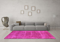 Machine Washable Oriental Pink Industrial Rug, wshurb2446pnk