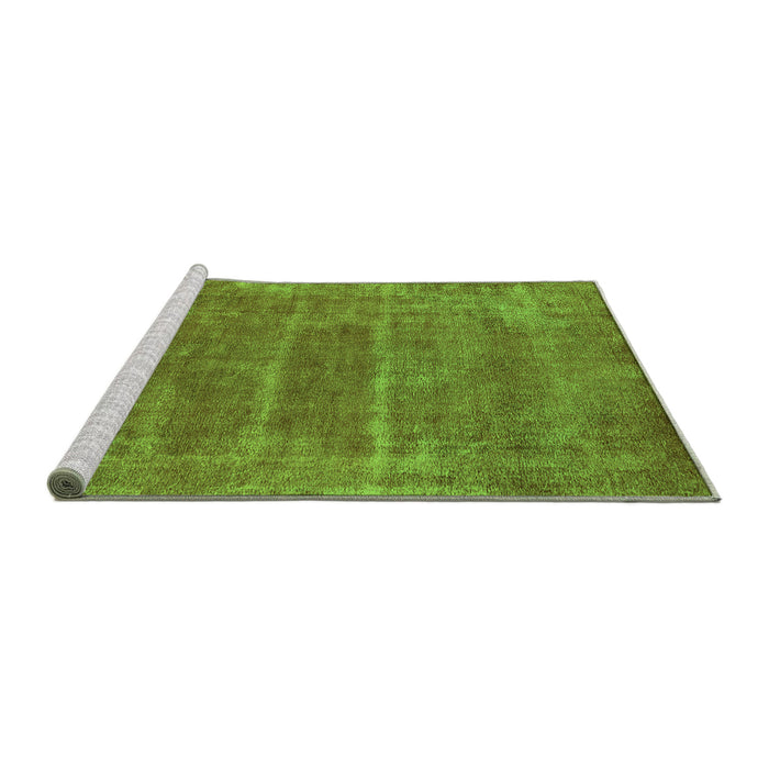 Sideview of Machine Washable Oriental Green Industrial Area Rugs, wshurb2446grn