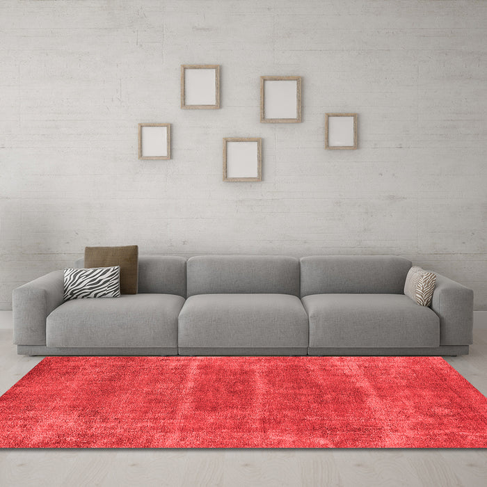Industrial Red Washable Rugs
