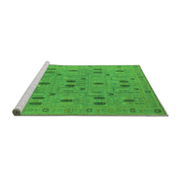 Sideview of Machine Washable Oriental Green Industrial Area Rugs, wshurb2447grn