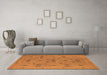 Machine Washable Oriental Orange Industrial Area Rugs in a Living Room, wshurb2447org