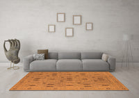 Machine Washable Oriental Orange Industrial Rug, wshurb2447org