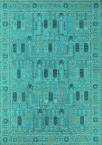 Oriental Turquoise Industrial Rug, urb2447turq