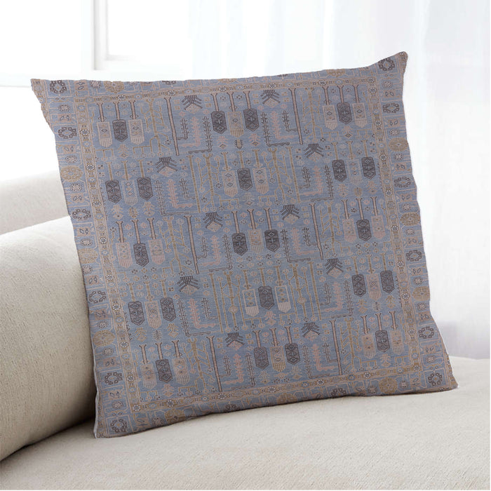 Lifestyle Image of Mid-Century Modern Urban Square Mauve Taupe Purple Throw Pillow, 18 inch by 18 inch, pwurb2447