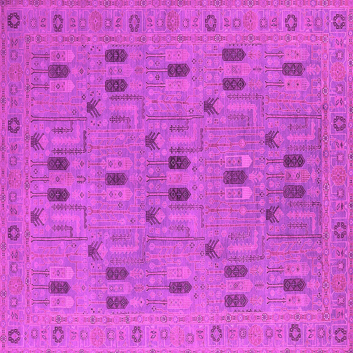 Square Machine Washable Oriental Pink Industrial Rug, wshurb2447pnk