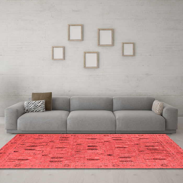 Industrial Red Washable Rugs