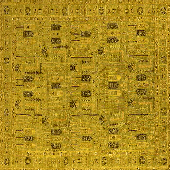 Square Oriental Yellow Industrial Rug, urb2447yw