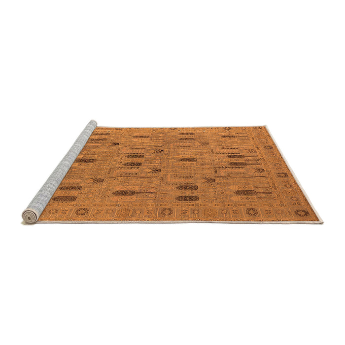 Sideview of Machine Washable Oriental Orange Industrial Area Rugs, wshurb2447org