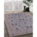 Mid-Century Modern Mauve Taupe Purple Oriental Rug in Family Room, urb2447