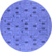 Round Oriental Blue Industrial Rug, urb2447blu