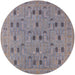 Round Machine Washable Industrial Modern Mauve Taupe Purple Rug, wshurb2447