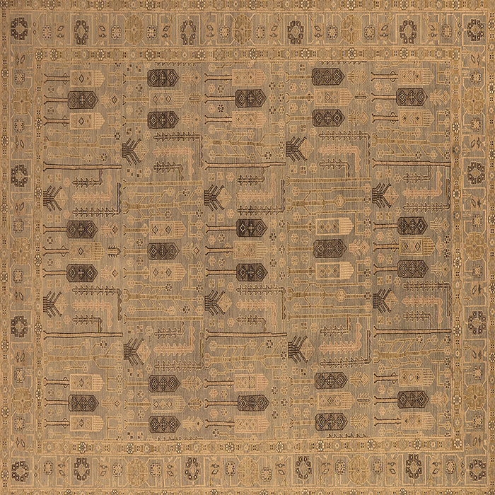 Square Oriental Brown Industrial Rug, urb2447brn