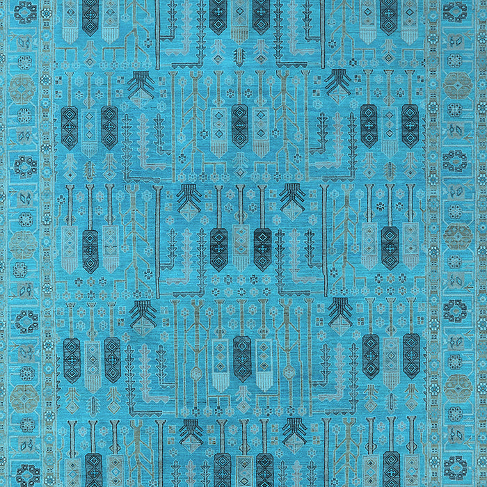 Machine Washable Oriental Light Blue Industrial Rug, wshurb2447lblu