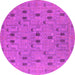 Round Oriental Pink Industrial Rug, urb2447pnk