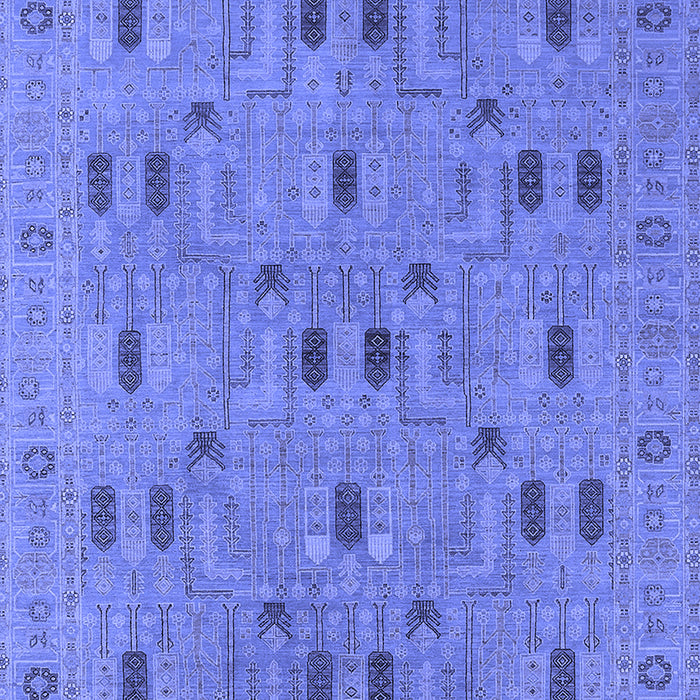 Machine Washable Oriental Blue Industrial Rug, wshurb2447blu