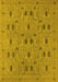 Machine Washable Oriental Yellow Industrial Rug, wshurb2447yw