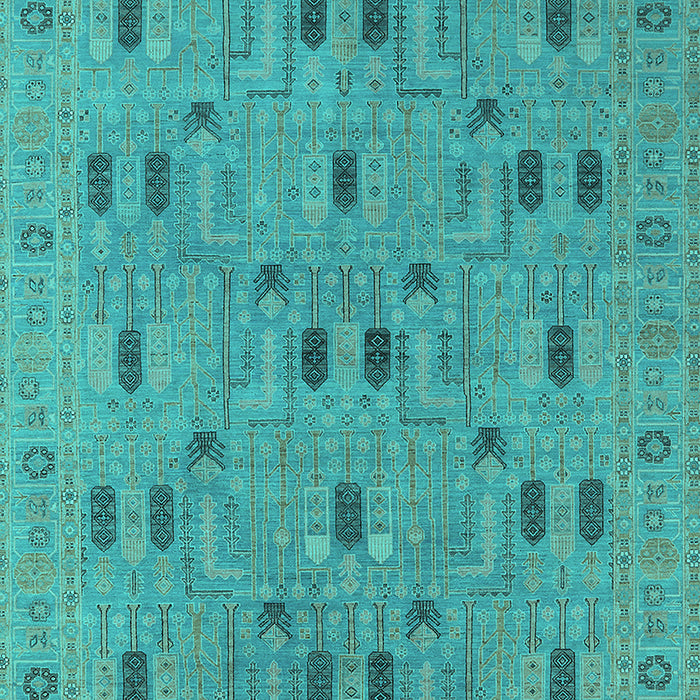 Machine Washable Oriental Turquoise Industrial Area Rugs, wshurb2447turq