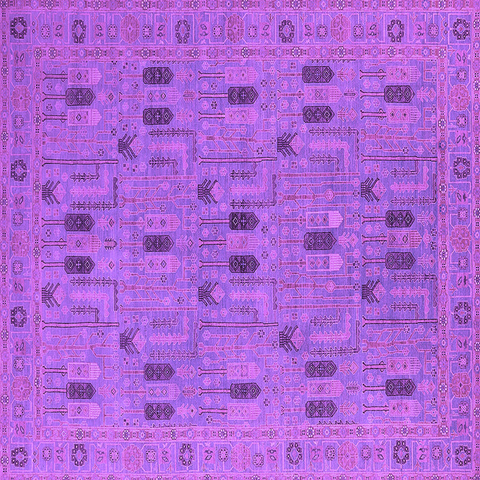 Square Machine Washable Oriental Purple Industrial Area Rugs, wshurb2447pur