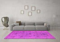 Machine Washable Oriental Pink Industrial Rug, wshurb2447pnk