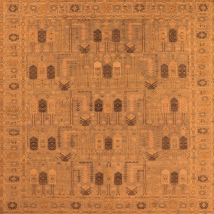 Square Oriental Orange Industrial Rug, urb2447org