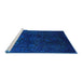 Sideview of Machine Washable Industrial Modern Denim Dark Blue Rug, wshurb2448