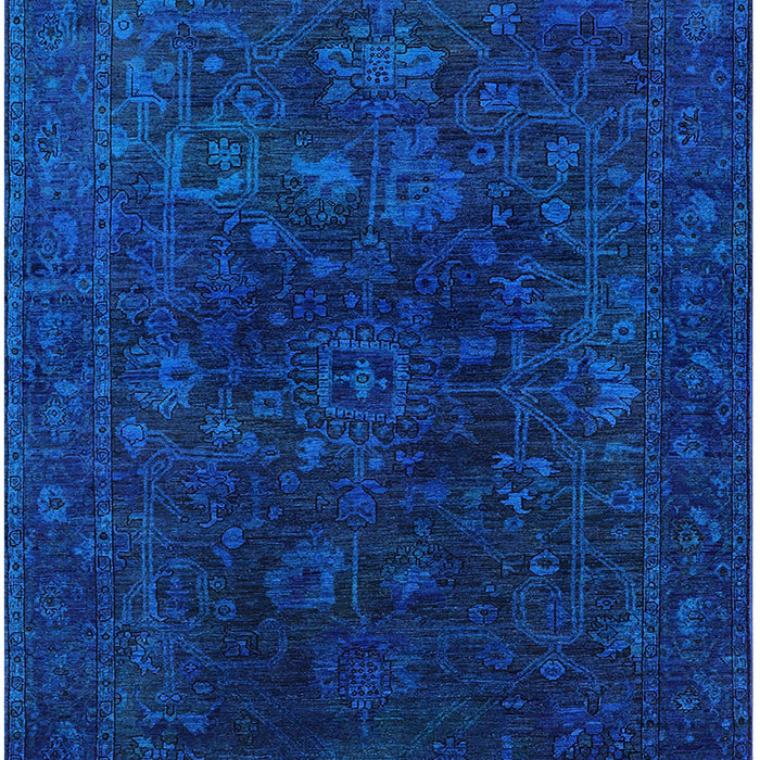 Machine Washable Industrial Modern Denim Dark Blue Rug, wshurb2448