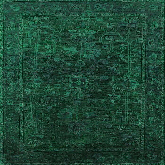 Square Machine Washable Persian Green Bohemian Area Rugs, wshurb2448grn